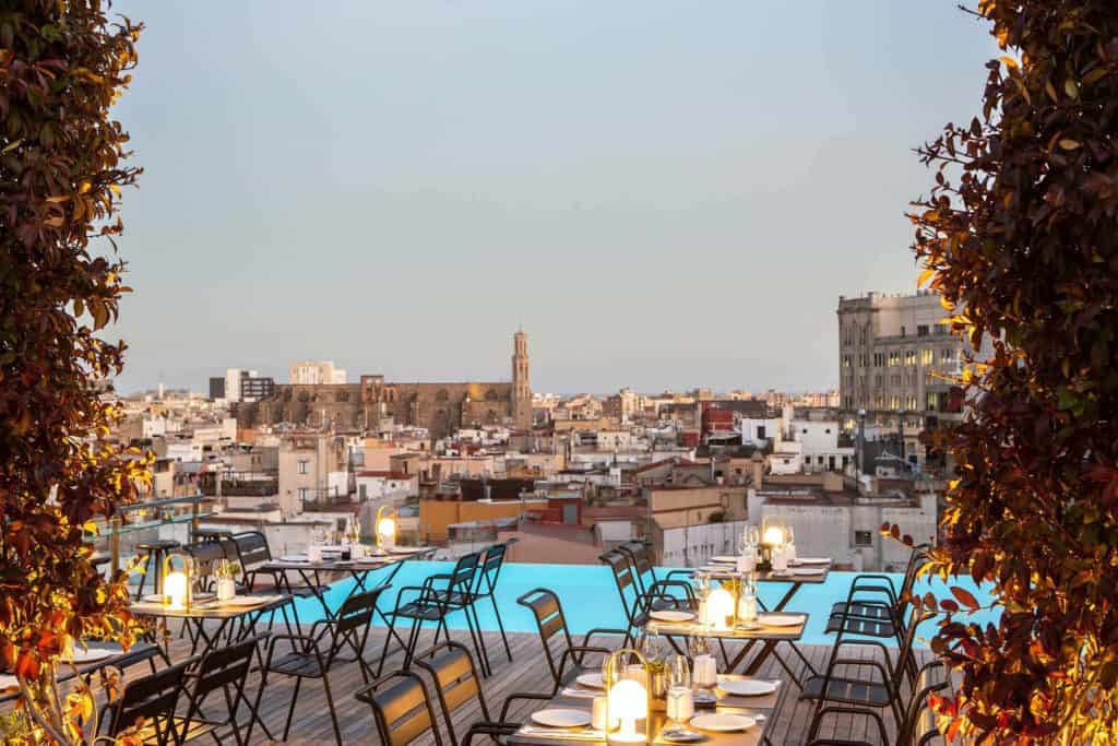 Sky bar Barcelona drinks with a view, infinity pool